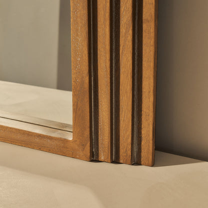 Luciana - Specchio Sopracamino ad Arco in Legno Lavato 120cm x 100cm