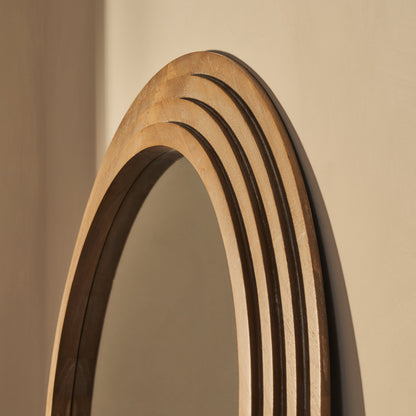 Luciana - Specchio Sopracamino ad Arco in Legno Lavato 120cm x 100cm