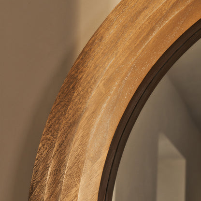 Luciana - Specchio Sopracamino ad Arco in Legno Lavato 120cm x 100cm