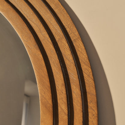 Luciana - Specchio Sopracamino ad Arco in Legno Lavato 120cm x 100cm