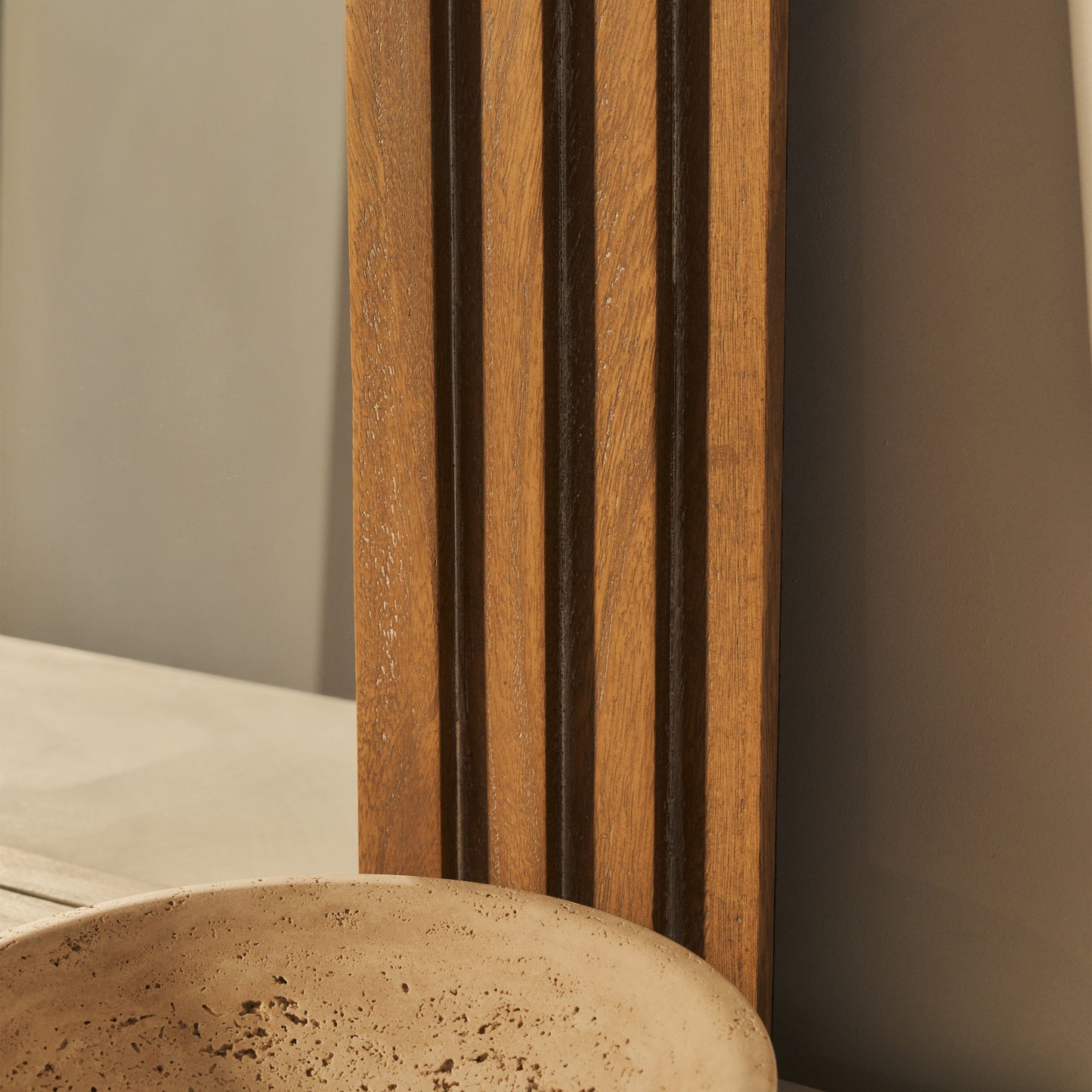 Luciana - Specchio Sopracamino ad Arco in Legno Lavato 120cm x 100cm