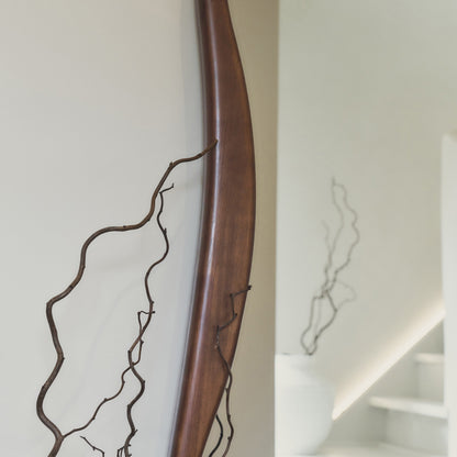Arcurva - Specchio Irregolare Grande a Figura Intera in Legno Scuro 170cm x 85cm