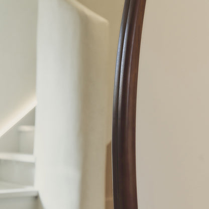 Arcurva - Specchio Irregolare Grande a Figura Intera in Legno Scuro 170cm x 85cm
