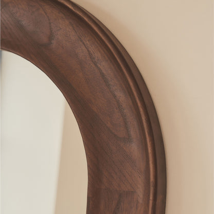 Porta - Specchio Grande a Figura Intera ad Arco in Legno Scuro 180cm x 70cm