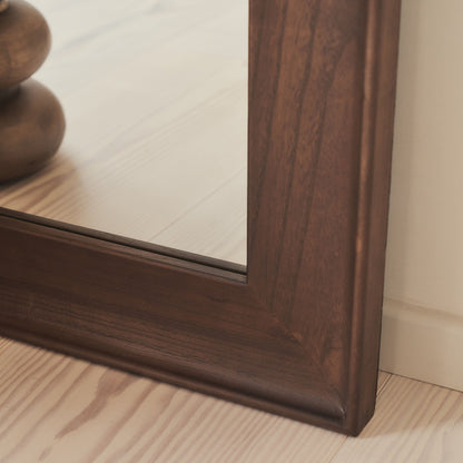Porta - Specchio Grande a Figura Intera ad Arco in Legno Scuro 180cm x 70cm