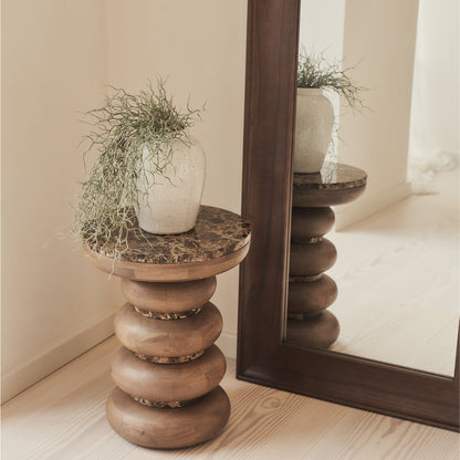 Porta - Specchio Grande a Figura Intera ad Arco in Legno Scuro 180cm x 70cm