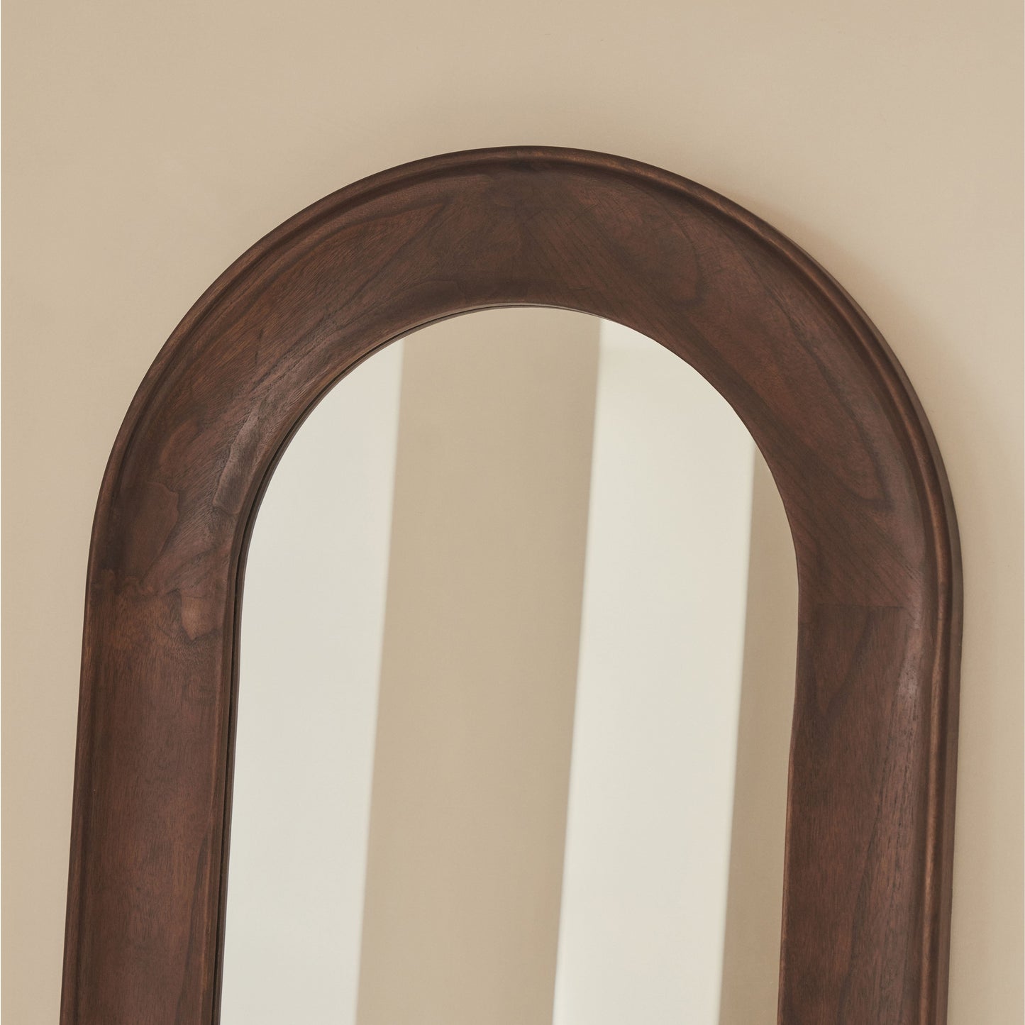 Porta - Specchio Grande a Figura Intera ad Arco in Legno Scuro 180cm x 70cm