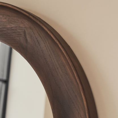 Porta - Specchio Grande ad Arco in Legno Scuro a Figura Intera 180cm x 90cm