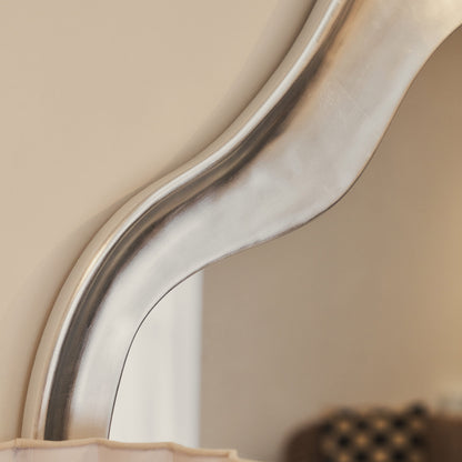 Riva - Specchio Irregolare a Forma di Stagno Cromo Spazzolato 120cm x 90cm