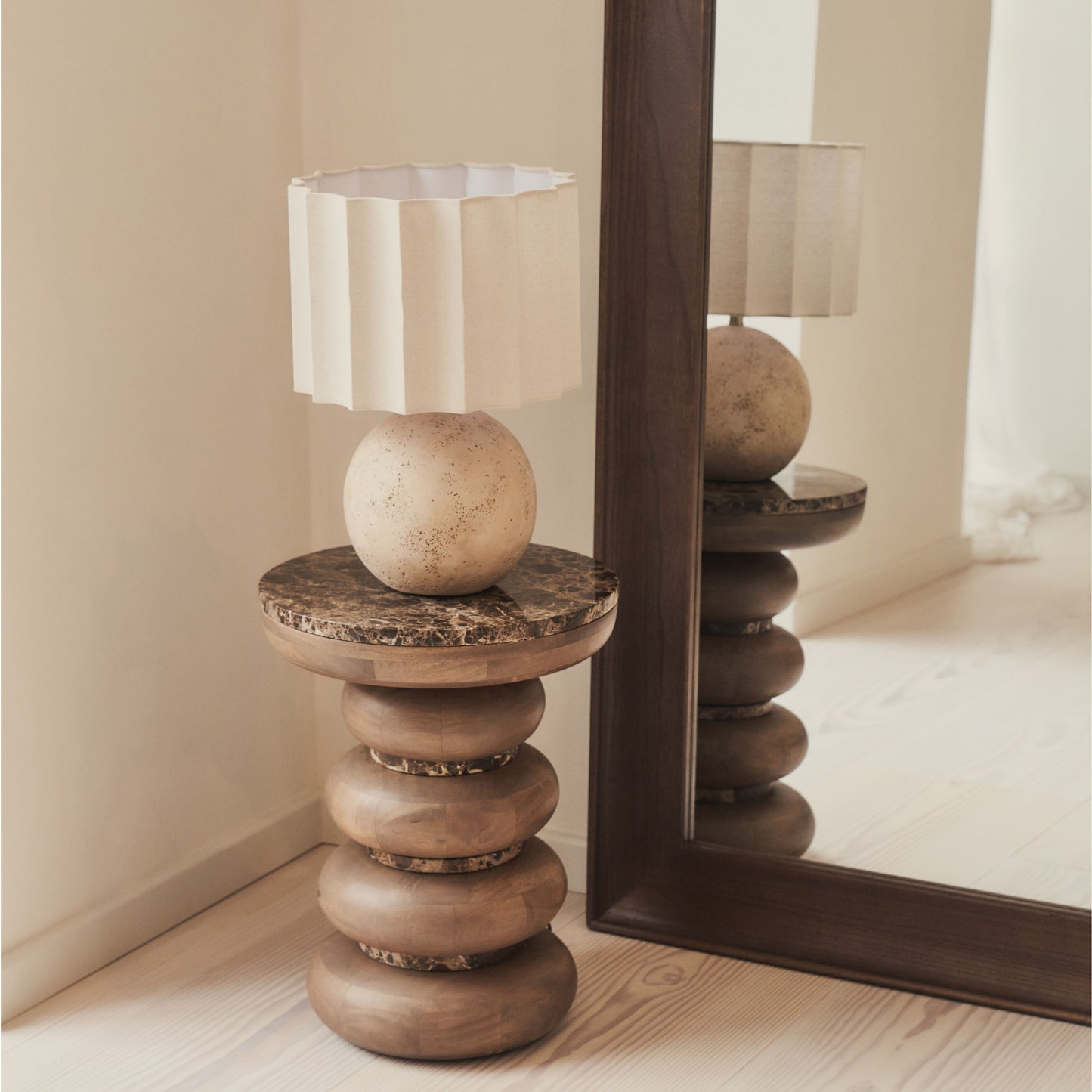Porta - Specchio Grande ad Arco in Legno Scuro a Figura Intera 180cm x 90cm