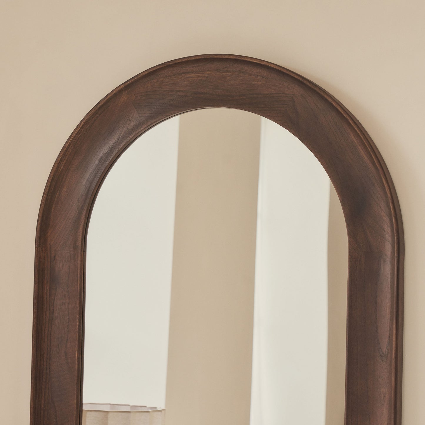 Porta - Specchio Grande ad Arco in Legno Scuro a Figura Intera 180cm x 90cm