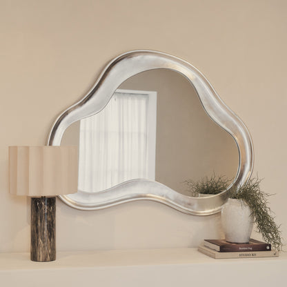 Riva - Specchio Irregolare a Forma di Stagno Cromo Spazzolato 120cm x 90cm