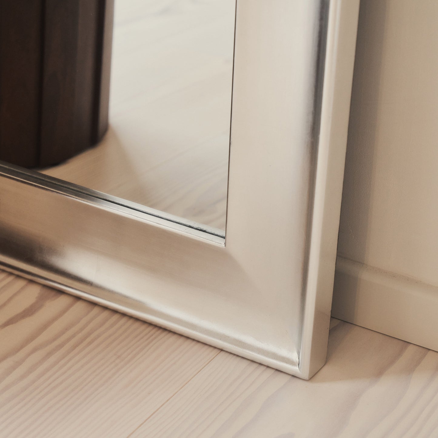 Porta - Specchio Grande ad Arco Cromo Spazzolato a Figura Intera 180cm x 70cm