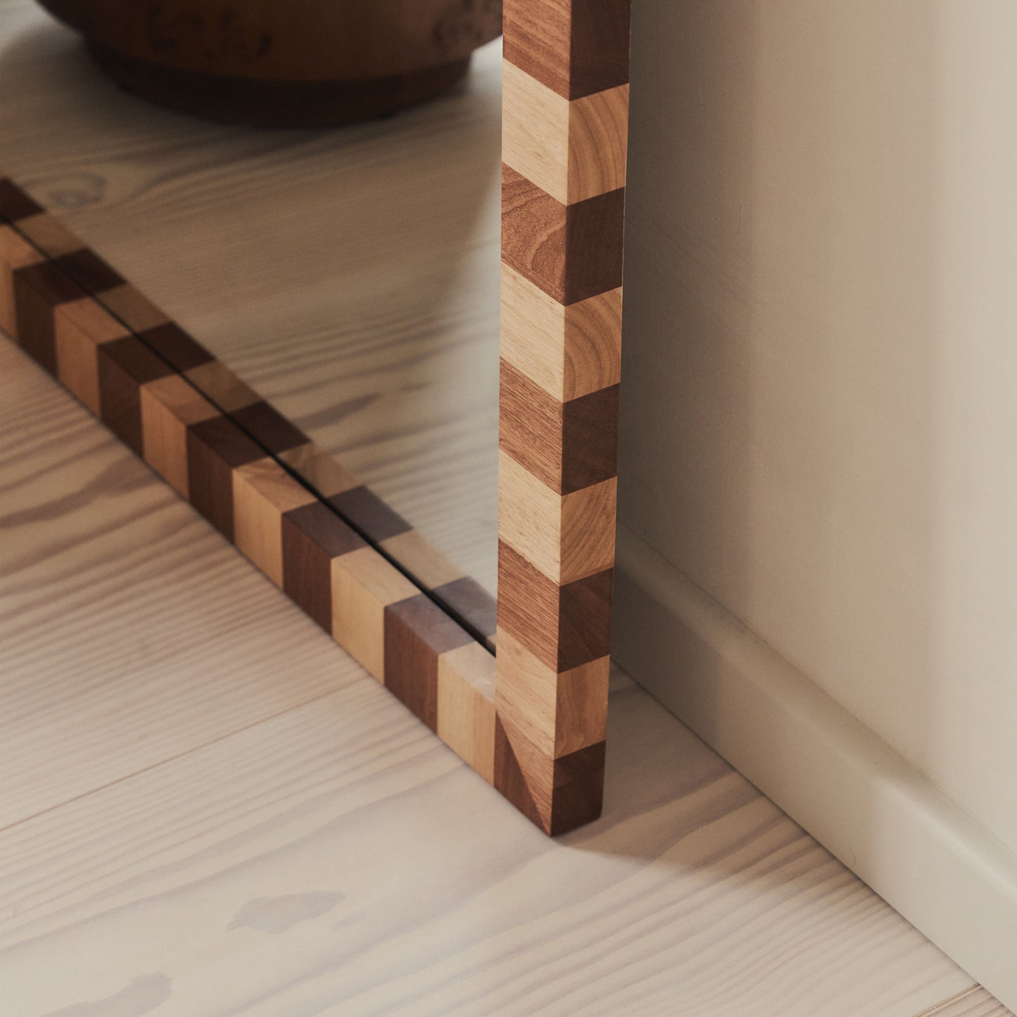 Tessera - Specchio Rettangolare in Legno a Scacchi Legno Scuro e Legno Chiaro 180cm x 90cm
