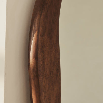 Arcurva - Specchio Irregolare Grande in Legno Scuro a Figura Intera 190 cm x 120 cm