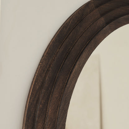 Luciana - Specchio in Legno Bruciato ad Arco Figura Intera 180cm x 110cm