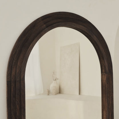 Luciana - Specchio in Legno Bruciato ad Arco Figura Intera 180cm x 110cm