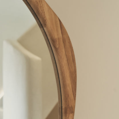 Arcurva - Specchio Irregolare Grande a Figura Intera in Legno Chiaro 190cm x 120cm
