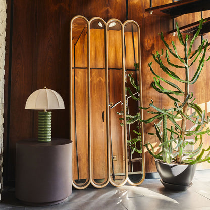 Reims - Specchio ad Arco in Legno con Pannelli in Legno Caldo 180cm x 80cm
