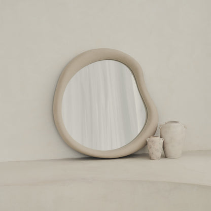 Wabi-Sabi - Specchio da Parete Irregolare in Cemento 80cm x 72cm