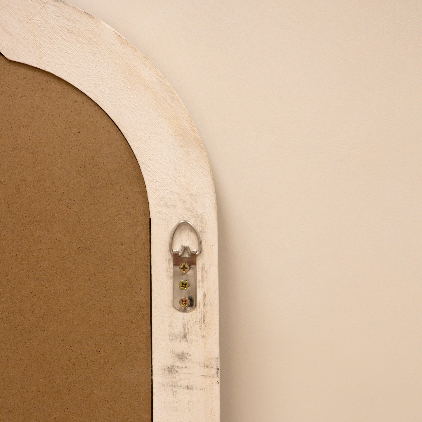 Elena - Specchio ad Arco in Legno Lavato Bianco 100cm x 75cm