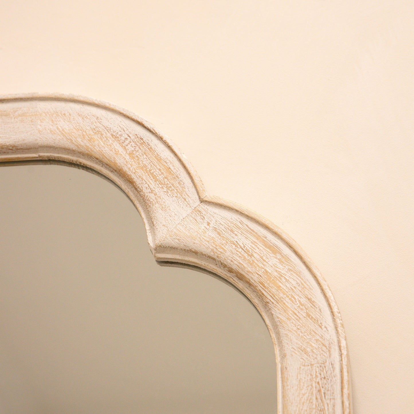 Elena - Specchio ad Arco a Figura Intera in Legno Lavato Bianco 170cm x 75cm