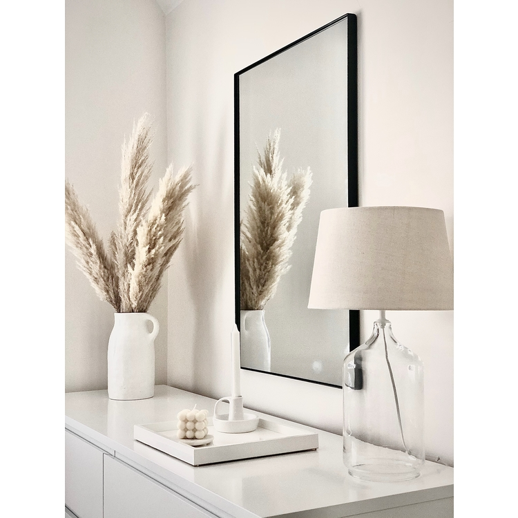 Theo - Specchio da Parete Rettangolare in Metallo Nero 90cm x 60cm