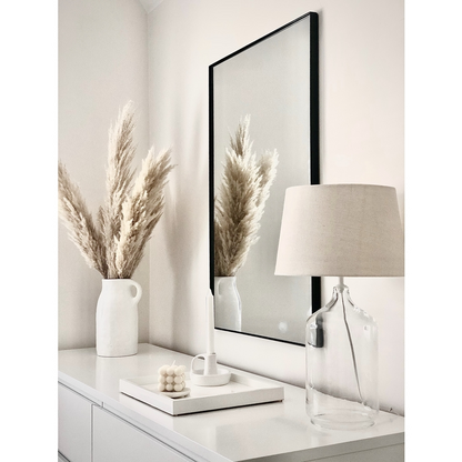Theo - Specchio da Parete Rettangolare in Metallo Nero 90cm x 60cm