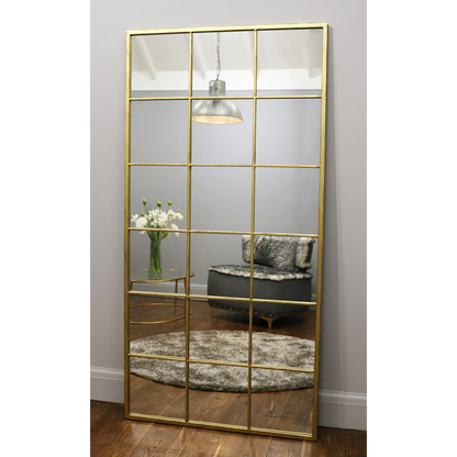Brooklyn - Specchio Grande in Metallo Oro a Figura Intera 180cm x 90cm