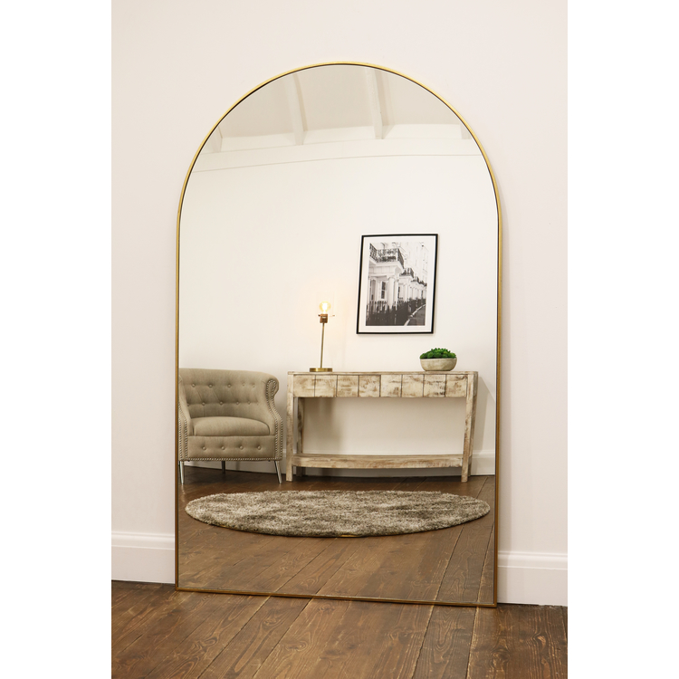 Liberty - Specchio ad Arco in Metallo a Figura Intera Oro 180cm x 110cm