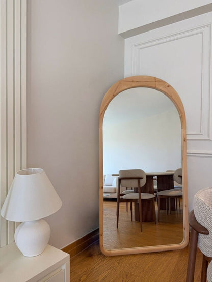 Lina – Specchio Ovale con Cornice in Legno 180x80 cm