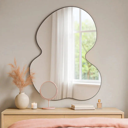 Miroir Mural Nuage Organique Moderne - Design Asymétrique Sans Cadre (80x60 cm)