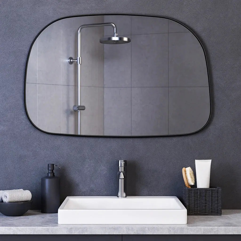 Miroir Mural Décoratif Flow Organic - Design Fluide Contemporain (53x73 cm)