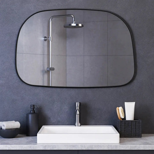 Specchio da Parete Decorativo Flow Organic - Design Fluido Contemporaneo (53x73 cm)