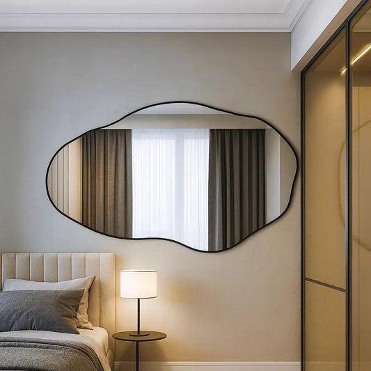 Specchio da Parete Organico Pedra P - Elegante Specchio Decorativo Asimmetrico 50x80 cm