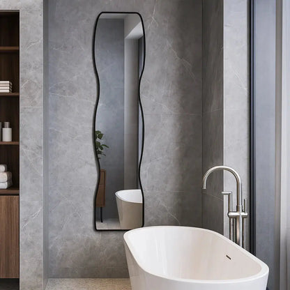 Miroir Mural Modern Wave - Design Artistique Fluide Intégral