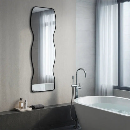 Miroir Mural Modern Wave - Design Artistique Fluide Intégral
