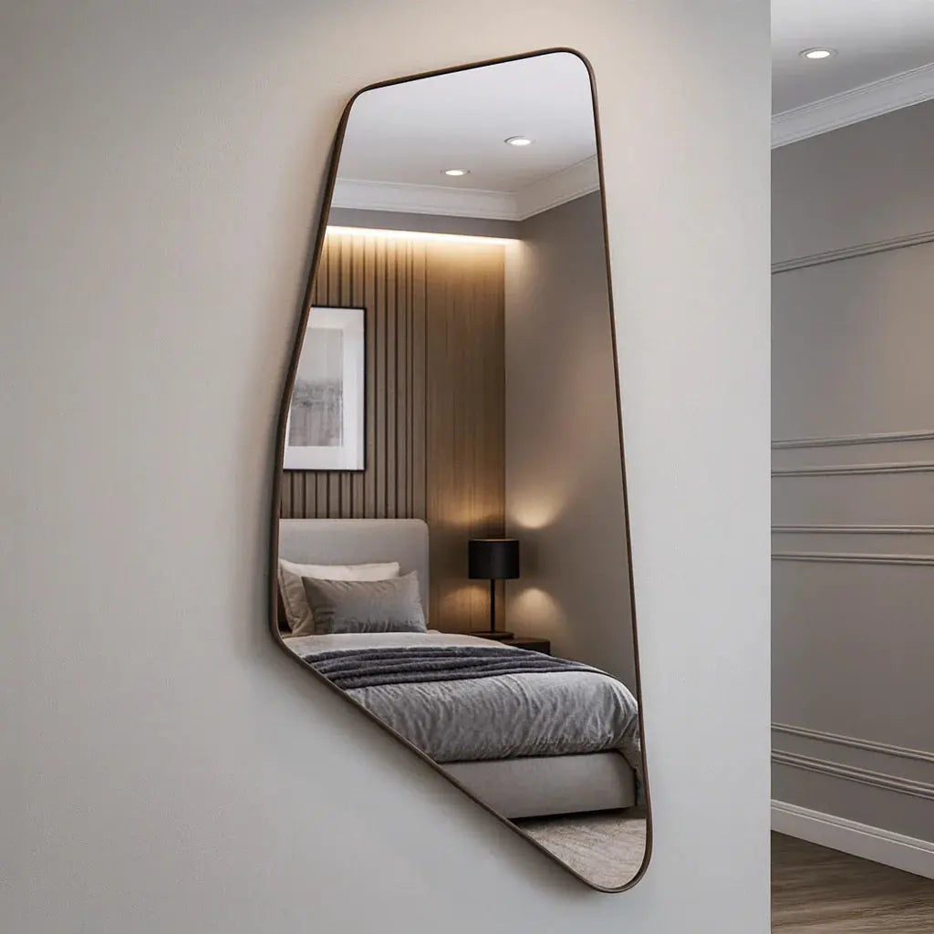 Specchio da Parete Geometrico Moderno - Arredo Ispirato all'Art Déco (104x70 cm)