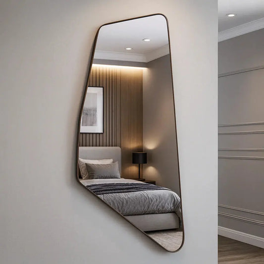 Specchio da Parete Geometrico Moderno - Arredo Ispirato all'Art Déco (104x70 cm)