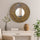Specchio da Parete Rotondo 52cm - Elegante Cornice con Finitura in Legno Zigrinato