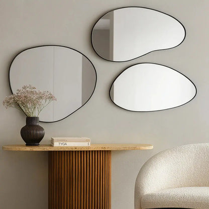 Composizione Specchio a Parete Design Goccia Organica Gouttes II - 180x130cm