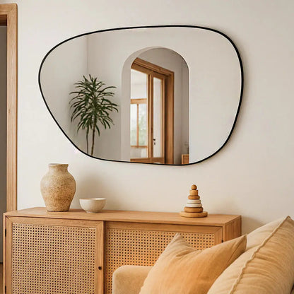 Specchio da Parete Organico Grande Rocha - 100 x 70 cm Estetica Moderna