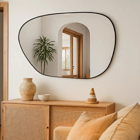 Specchio da Parete Organico Grande Rocha - 100 x 70 cm Estetica Moderna
