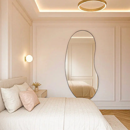 Specchio da Terra Organico Bean a Figura Intera - Design Scandinavo - 160 x 80 cm