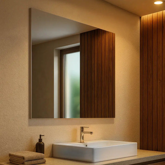 Specchio da Parete Quadrato Minimalista con Cornice Sottile - Arredamento Geometrico Moderno