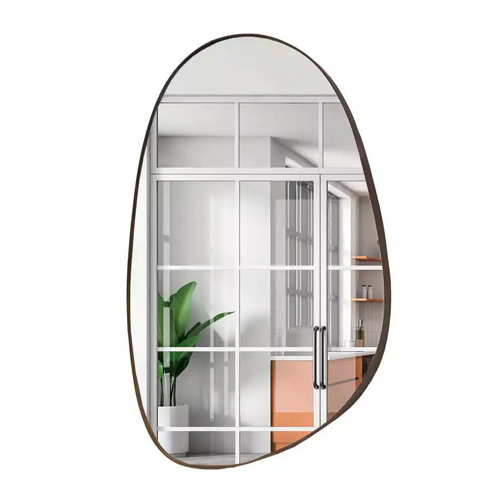 Specchio da Parete Organico 80x60cm - Specchio Moderno Fluido Asimmetrico per Arredo Casa