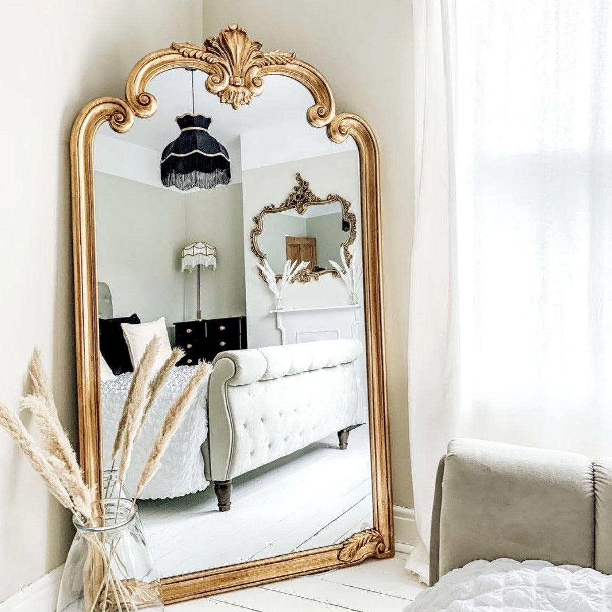 Pelazzo - Specchio Decorato Grande a figura intera Oro 185cm x 104cm