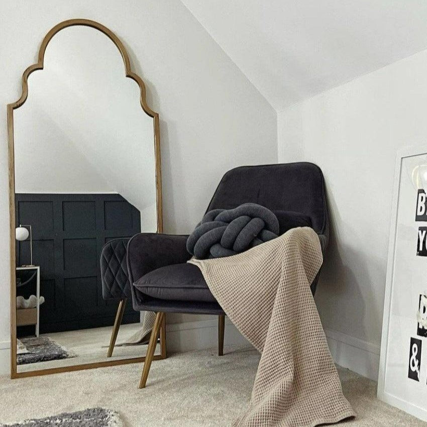 Algiers - Specchio ad Arco in Metallo Oro Grande a Figura Intera 150cm x 60cm