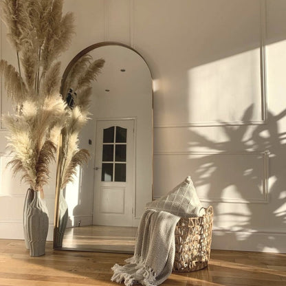 Arcus - Specchio ad Arco da Terra in Metallo Oro 170cm x 80cm