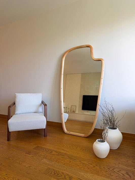 Liv – Specchio Organico con Cornice in Legno 180x100 cm
